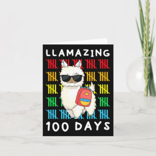 Lamming 100 Days of School Kids Llama Lehrer 10 Karte