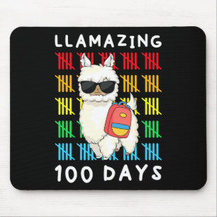 Lamming 100 Days of School Kids Llama Lehrer 10 Mousepad