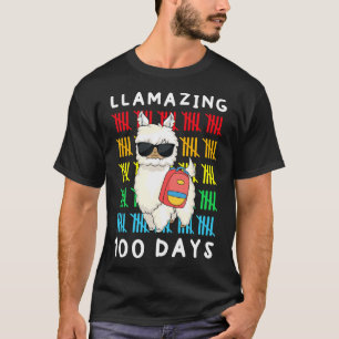 Lamming 100 Days of School Kids Llama Lehrer 10 T-Shirt