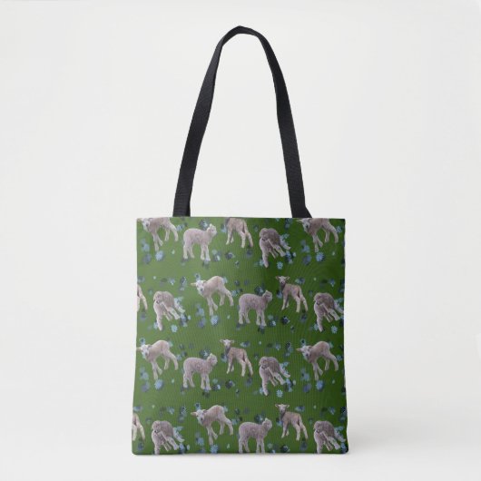 Lammwut über die gesamte Drucktasche (dunkelgrün) Tasche (Vorderseite)