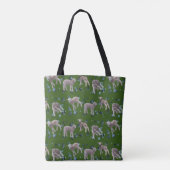 Lammwut über die gesamte Drucktasche (dunkelgrün) Tasche (Rückseite)