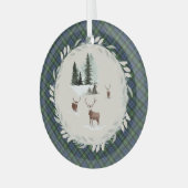 Lamont Ancient Original Scottish Tartan Ornament Aus Glas (Vorderseite links)