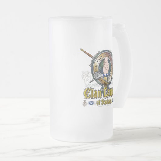 Lamont-Clan-Abzeichen Mattglas Bierglas (VorderseiteRechts)
