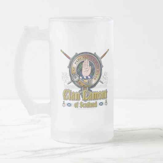 Lamont-Clan-Abzeichen Mattglas Bierglas (Links)