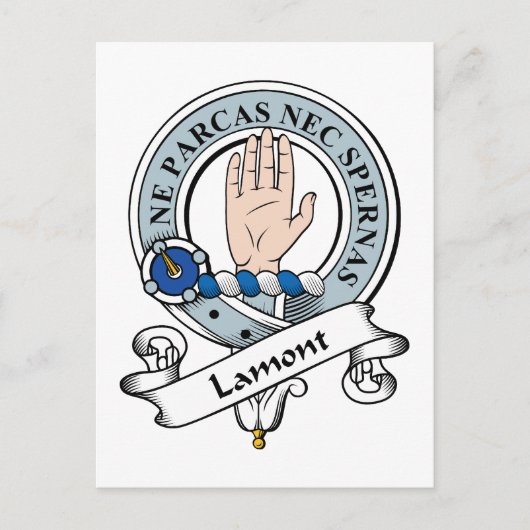 Lamont Clan Abzeichen Postkarte (Vorderseite)
