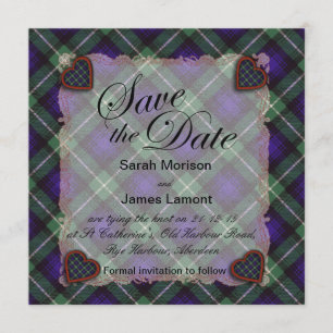 Lamont schottischer Clan Tartan - kariert Save The Date