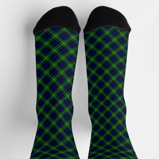 Lamont-Tartan blau-grün kariert Socken (Oben)