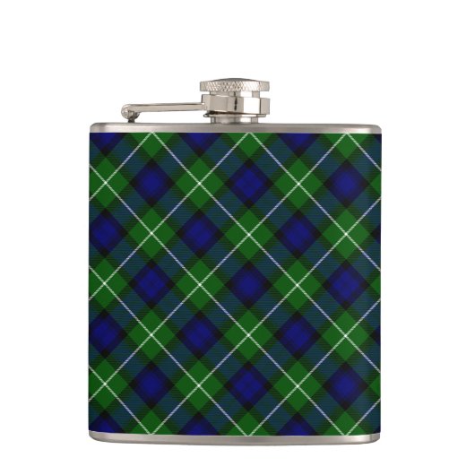 Lamont tartan blue kariert flachmann (Vorderseite)