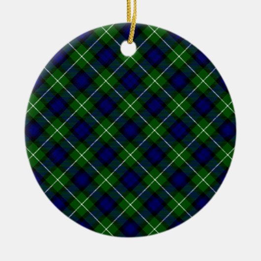 Lamont tartan blue kariert keramik ornament (Vorne)