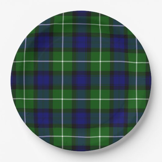 Lamont tartan blue kariert pappteller (Vorderseite)