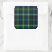 Lamont tartan blue kariert quadratischer aufkleber (Tasche)