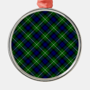 Lamont tartan blue kariert silbernes ornament