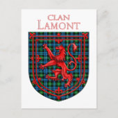 Lamont Tartan Scottish Plaid Lion Rampant Postkarte (Vorderseite)