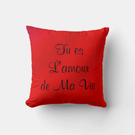 L'amour de ma vie Red French Liebe Romantischer Pl Kissen