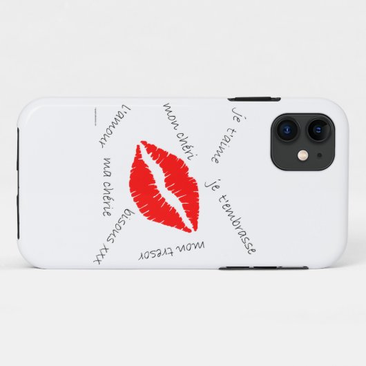 L'amour French Kiss iPhone Case (Rückseite (Horizontal))