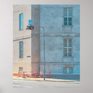 LAMP POST IN DER NÄHE DES GEBÄUDE POSTER