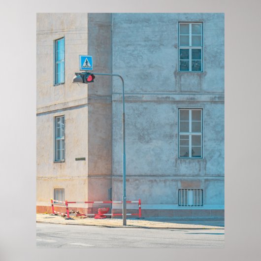 LAMP POST IN DER NÄHE DES GEBÄUDE POSTER (Vorne)