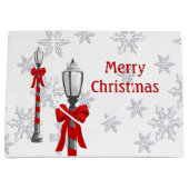 Lamp Post Snowflakes Weihnachten LGB Große Geschenktüte (Vorderseite)