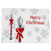 Lamp Post Snowflakes Weihnachten LGB Große Geschenktüte (Rückseite)