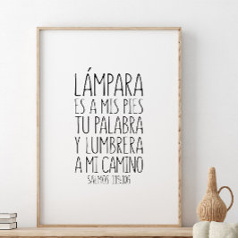Lámpara es a mis pies tu palabra, Salmos 119:105 Poster