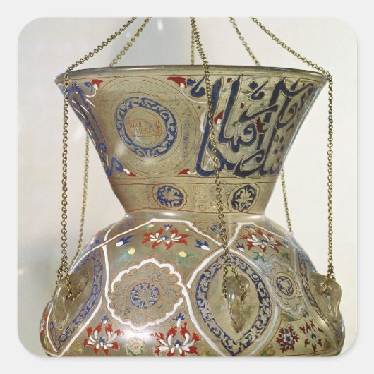 Lampe, aus der Moschee von Sultan Hasan, Kairo Quadratischer Aufkleber (Vorderseite)