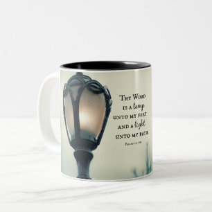 Lampe für meine Füße, Licht für meinen Weg Bibelve Zweifarbige Tasse