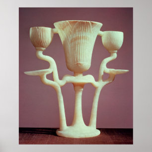 Lampe in Form von drei Lotos-Blumen Poster