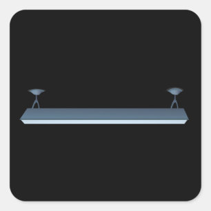 Lampe mit Leuchtstoffdeckenlampe für Glittermöbel Quadratischer Aufkleber