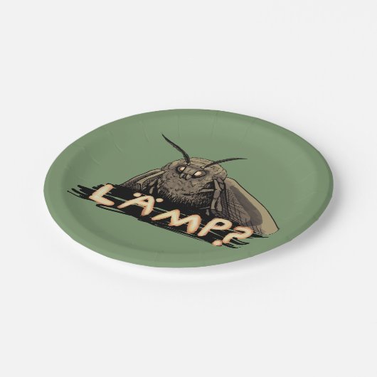 Lampe? Motte Meme Pappteller (Schrägansicht)
