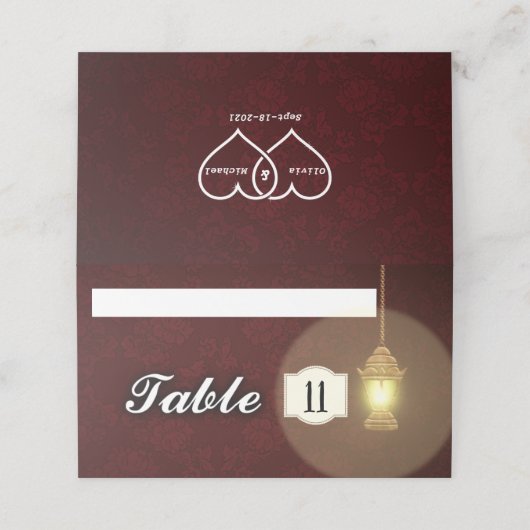 Lampe Platzkarte (Außenseite Aufgefaltet)