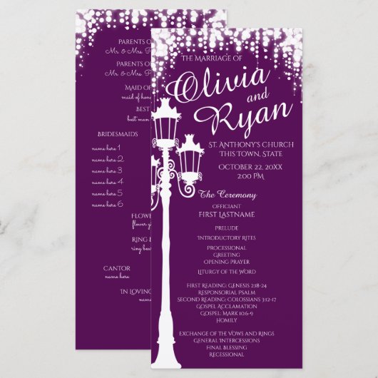 Lampe Post Industrial Glam Sparkle Lila Programm (Vorne/Hinten)