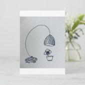 Lampe und eine süße kleine Blume Karte (Stehend Vorderseite)