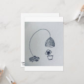Lampe und eine süße kleine Blume Karte (Vorderseite/Rückseite Beispiel)