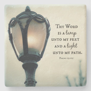 Lampe zu meinem Füße, Licht zu meinem Weg Bibel Ve Steinuntersetzer