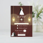 Lampen RSVP Karte (Stehend Vorderseite)