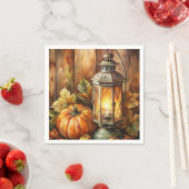 Lampen und Pumpkins fallen Serviette (Beispiel)