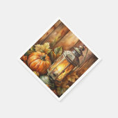 Lampen und Pumpkins fallen Serviette (Ecke)