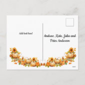 Lampen und Pumpkins Willkommen Fall Feiertagspostkarte (Rückseite)