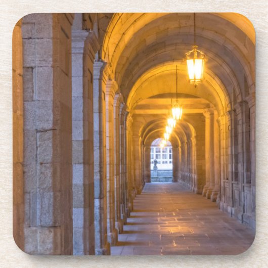 Lampenbeleuchtete Steinhalle Getränkeuntersetzer (Vorderseite)