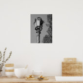 Lampenpost in Rumänien B&W Poster (Küche)