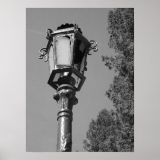 Lampenpost in Rumänien B&W Poster
