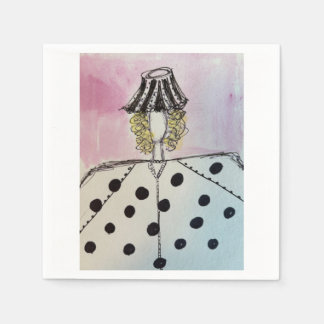 Lampenschirm-Dame Cocktailservietten Serviette