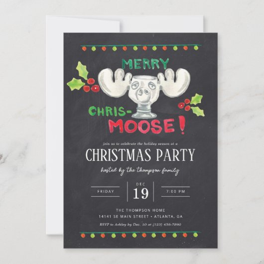 Lampoons Merry-Chris-Moose-Party Einladung (Vorderseite)
