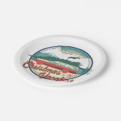 Lampoons Weihnachtsurlaub-Abzeichen Pappteller (Schrägansicht)