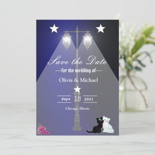 Lamppost Save The Date (Stehend Vorderseite)