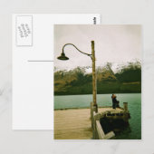 Lamppost und Gebirge - Neuseeland Postkarte (Vorne/Hinten)