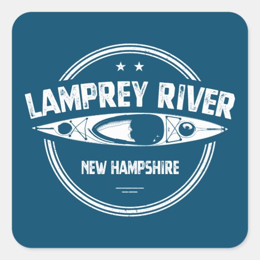 Lamprey River New Hampshire Kayaking Quadratischer Aufkleber (Vorderseite)
