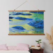 Lamprey River | New Hampshire Wandteppich Mit Holzrahmen (Schlafzimmer)