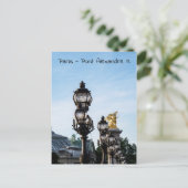 Lamps on Pont Alexandre III - Paris, Frankreich Postkarte (Stehend Vorderseite)