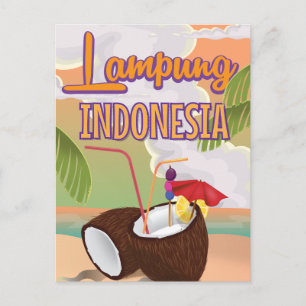 Lampung Indonesien Vintage-Urlaubsposter. Feiertagspostkarte